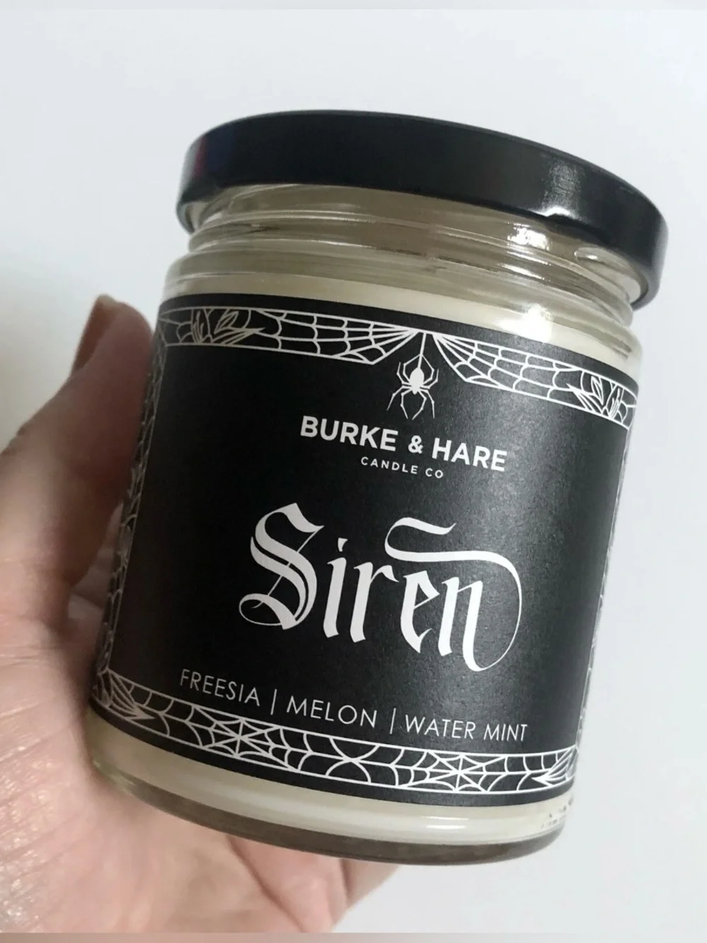 Burke & Hare “Siren” 9 oz soy wax candle freesia melon water mint unused